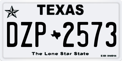 TX license plate DZP2573