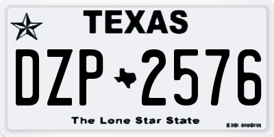 TX license plate DZP2576