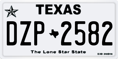 TX license plate DZP2582