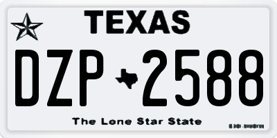TX license plate DZP2588