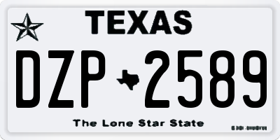 TX license plate DZP2589