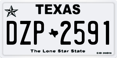 TX license plate DZP2591