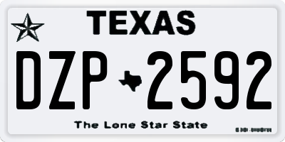 TX license plate DZP2592