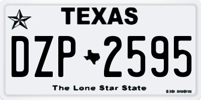 TX license plate DZP2595
