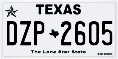 TX license plate DZP2605