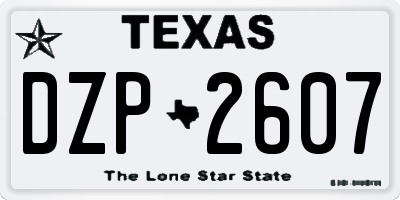 TX license plate DZP2607