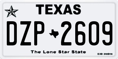 TX license plate DZP2609
