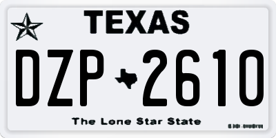 TX license plate DZP2610