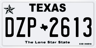TX license plate DZP2613