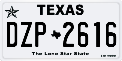 TX license plate DZP2616