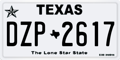 TX license plate DZP2617