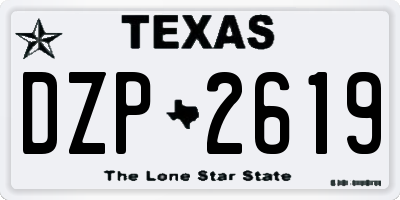 TX license plate DZP2619