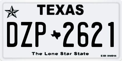 TX license plate DZP2621