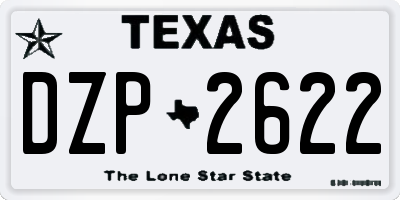 TX license plate DZP2622