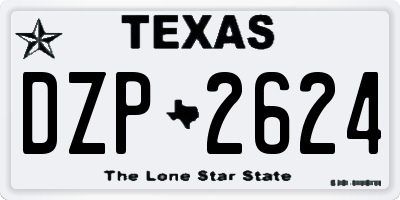 TX license plate DZP2624