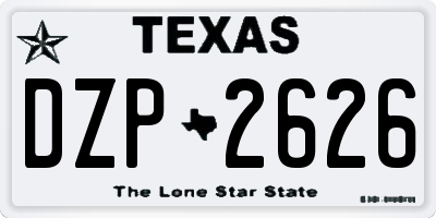 TX license plate DZP2626