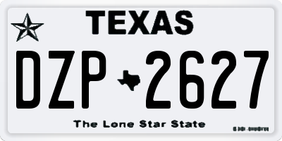 TX license plate DZP2627