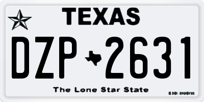 TX license plate DZP2631