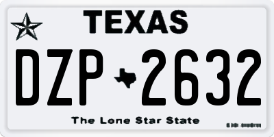 TX license plate DZP2632