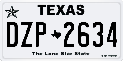 TX license plate DZP2634