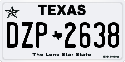 TX license plate DZP2638
