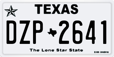 TX license plate DZP2641