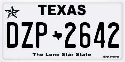 TX license plate DZP2642
