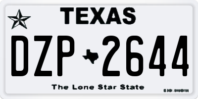 TX license plate DZP2644