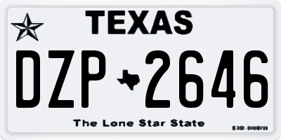 TX license plate DZP2646