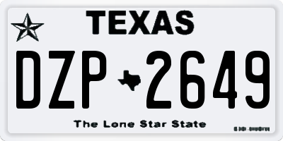 TX license plate DZP2649