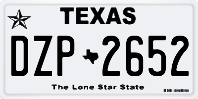 TX license plate DZP2652