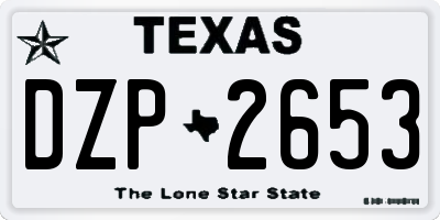 TX license plate DZP2653