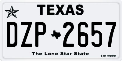 TX license plate DZP2657