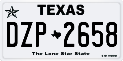 TX license plate DZP2658