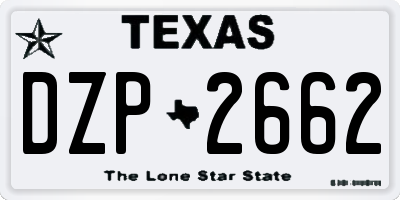TX license plate DZP2662