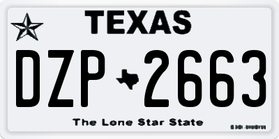 TX license plate DZP2663
