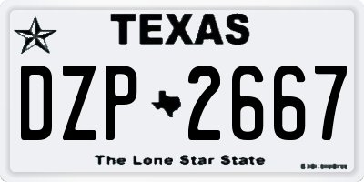 TX license plate DZP2667
