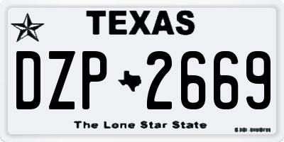 TX license plate DZP2669