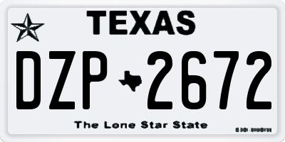TX license plate DZP2672