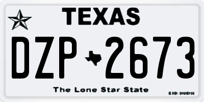 TX license plate DZP2673