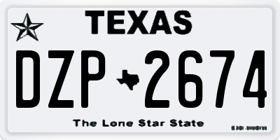 TX license plate DZP2674