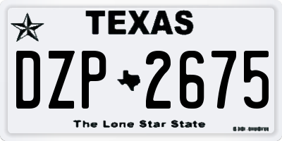 TX license plate DZP2675