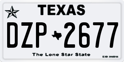 TX license plate DZP2677