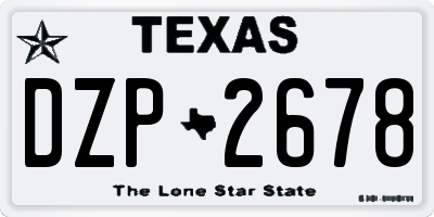 TX license plate DZP2678