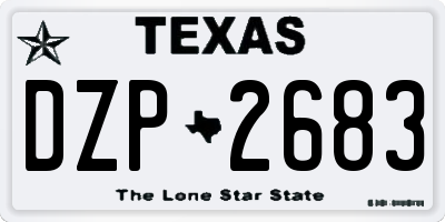 TX license plate DZP2683