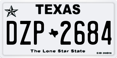 TX license plate DZP2684
