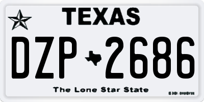 TX license plate DZP2686