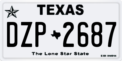 TX license plate DZP2687