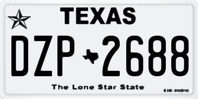 TX license plate DZP2688