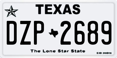 TX license plate DZP2689